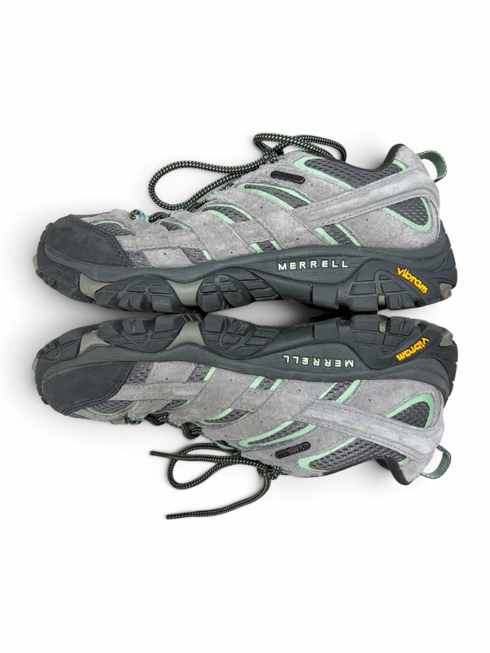Merrell Women’s Waterproof Hiking Shoes Size 8 Gray Green Vibram Trail